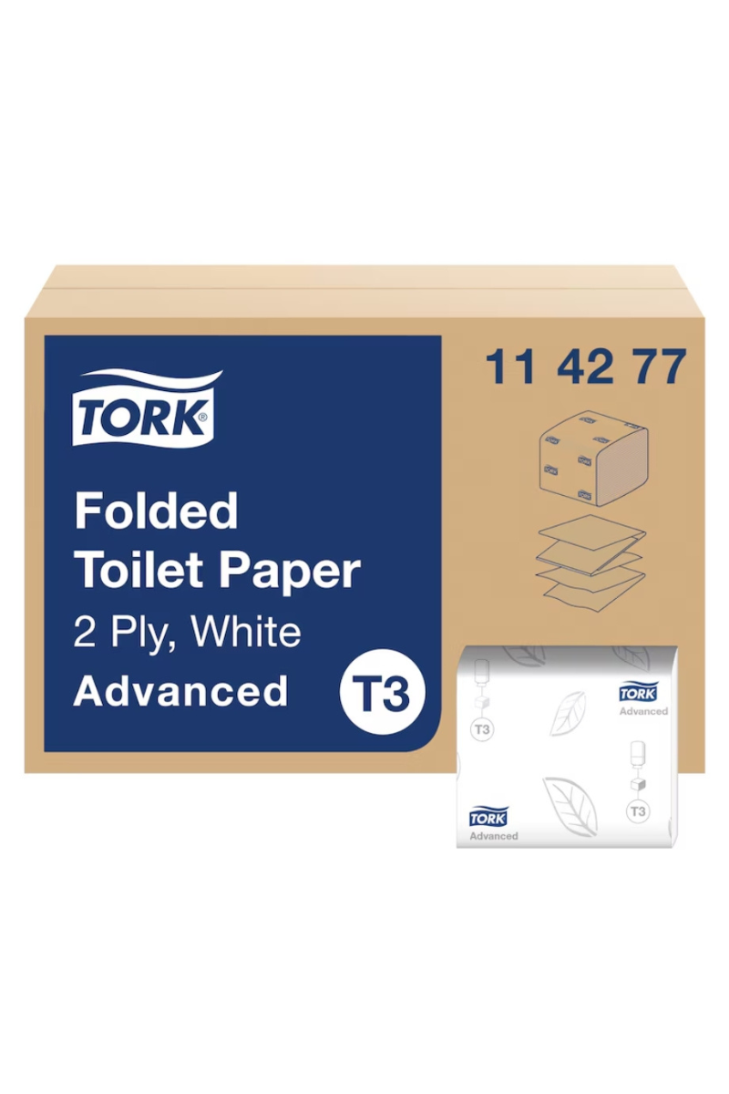 Hârtie igienică pliată, Tork, Advanced, 2 straturi, 252 buc/pachet, 36 pachete/bax, T3 - 114277