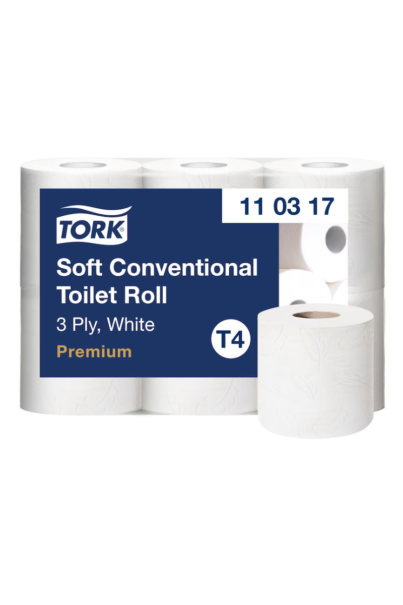  Hartie igienica Tork Soft premium T4 110317 Hartie igienica pentru bai si birouri Hartie igienica premium cu 3 straturi Thumbnail Thumbnail Thumbnail Descriere Oferiți confort oaspeților dumneavoastră cu hârtia igienică convențională Tork Soft,  creată p
