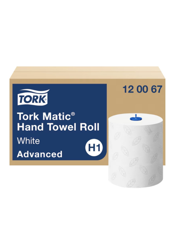 Prosoape pentru mâini, Tork, Matic® Advanced, rolă, albe, 2 straturi, 150m/rolă (6 role/bax) H1 - 120067