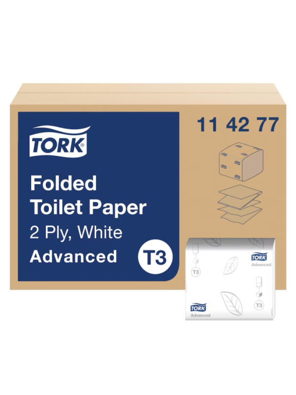 Hârtie igienică pliată, Tork, Advanced, 2 straturi, 252 buc/pachet, 36 pachete/bax, T3 - 114277
