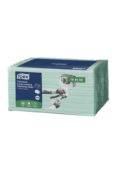 Lavete pentru curatare Tork Coloured Long-Lasting, verzi, 40 buc/set - 194550