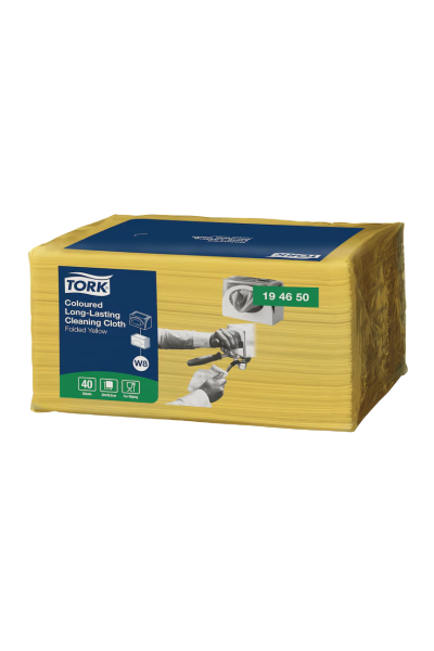 Lavete pentru curatare Tork Coloured Long-Lasting, galbene, 40 buc/set - 194650